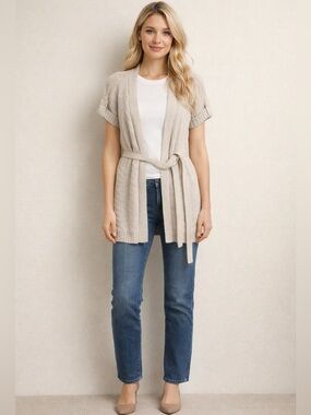 Women's Cream Sweater Cardigan